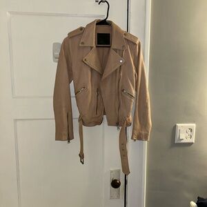All Saints Light Pink Leather Jacket